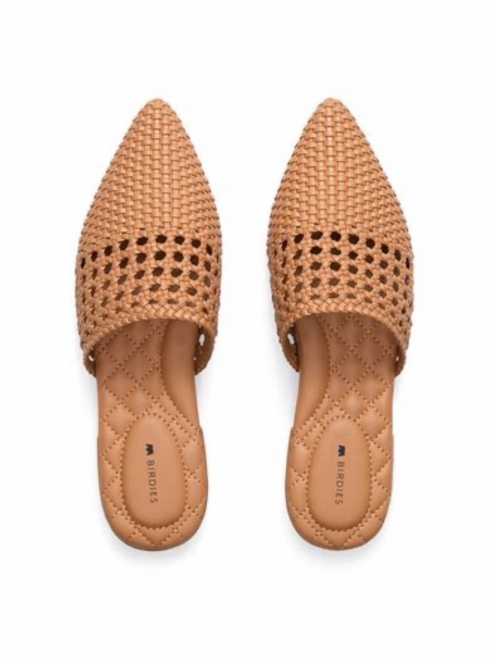 Birdies Tan Woven The Dove mules flats